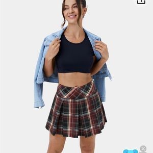 Red plaid halara mini skort